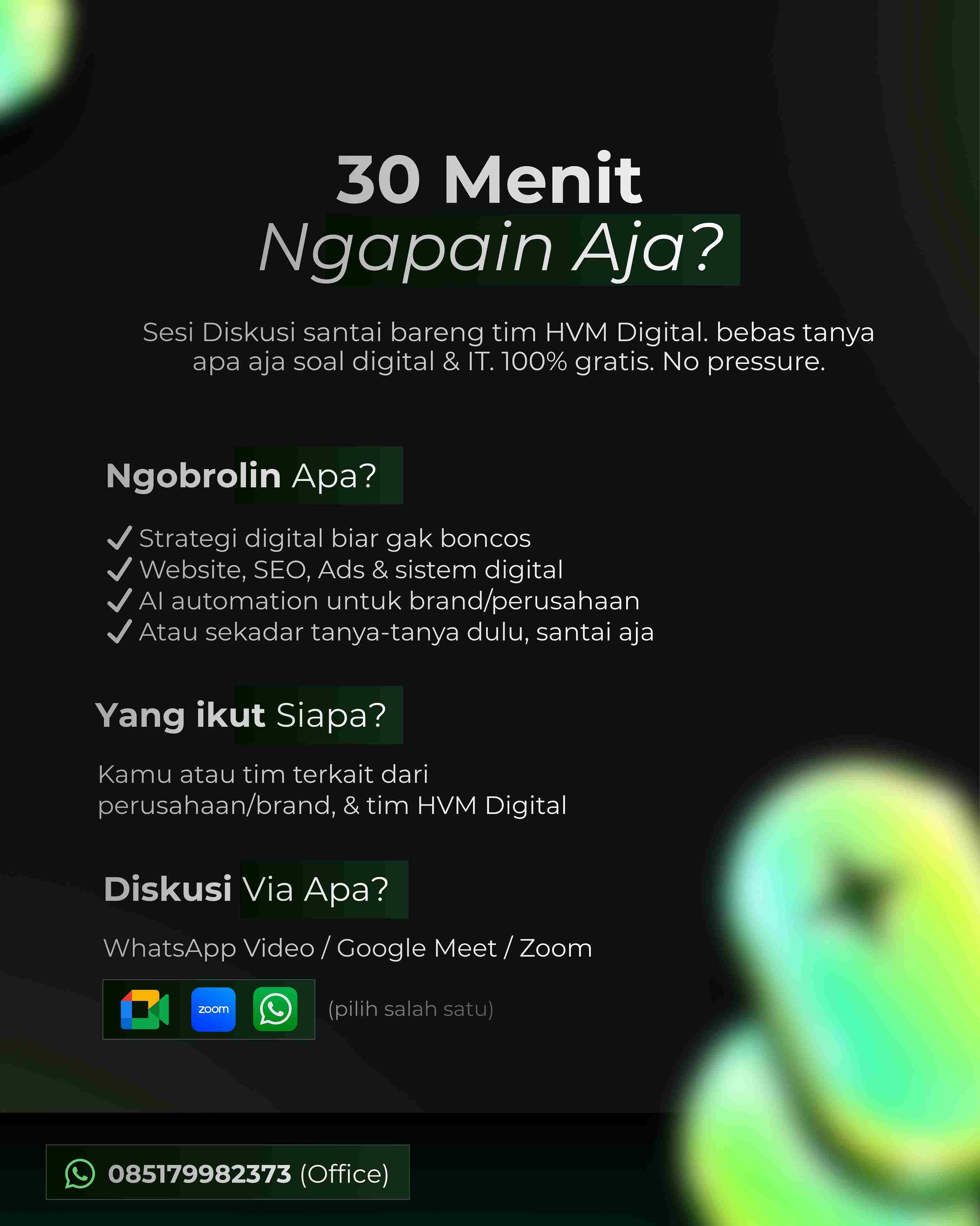 Konsultasi Gratis 30 Menit HVM Digital - Jasa Website Jember